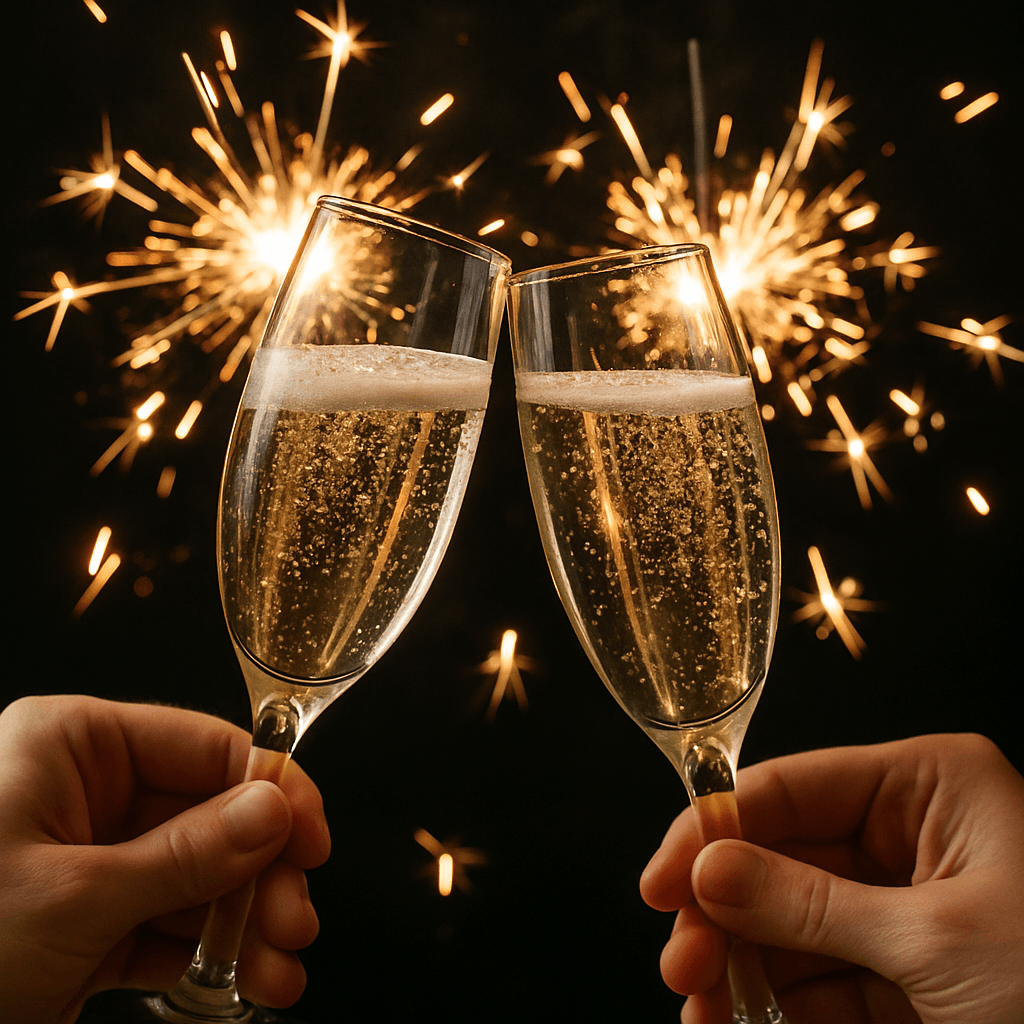 Skål med champagne inför nyårsraketer – fira nyår med spa och lyx i Vadstena vid Vättern